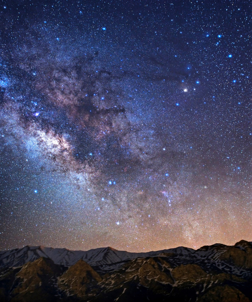 Milky Way over mountains