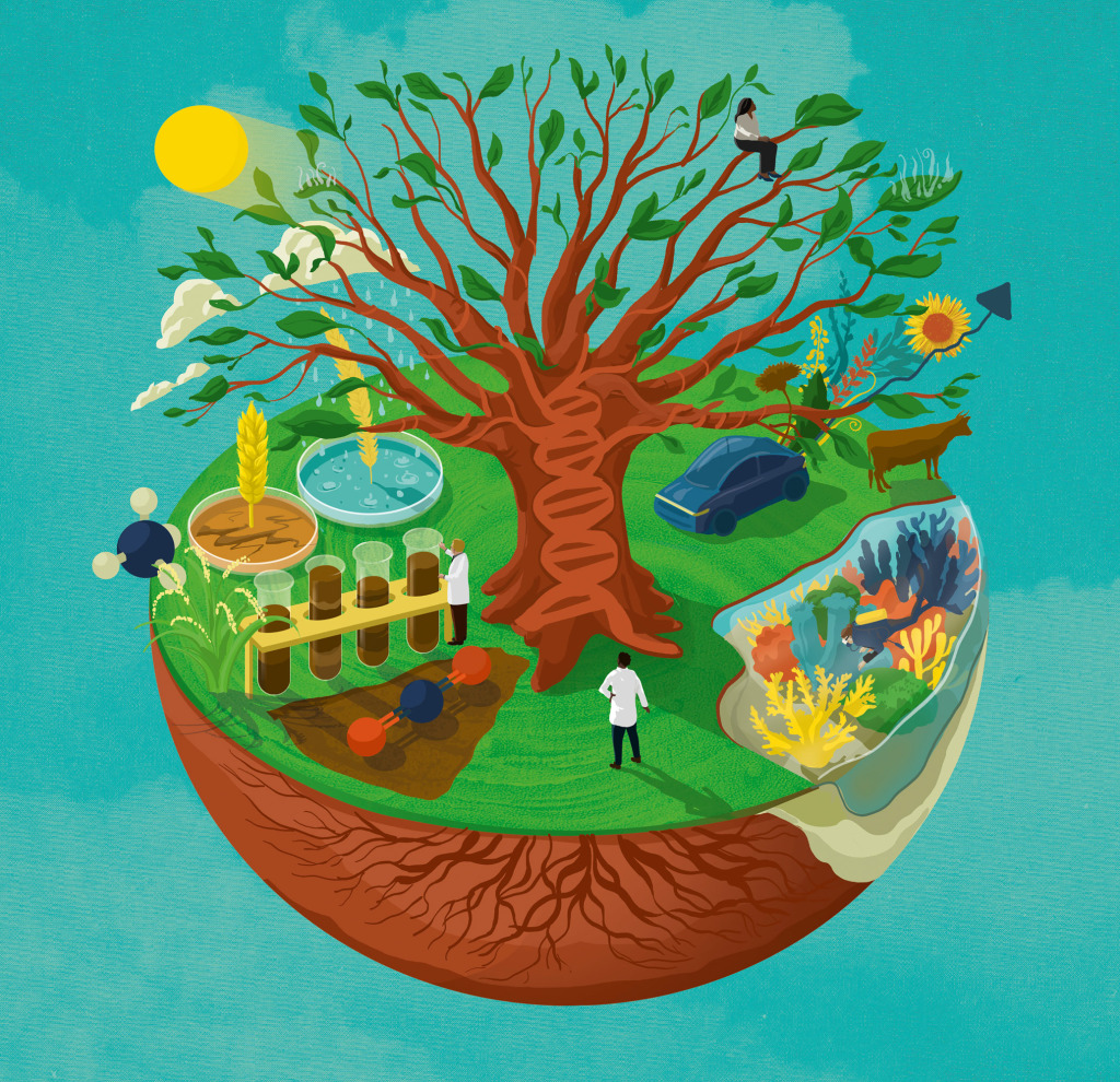 Genetic engineering, conceptual illustration