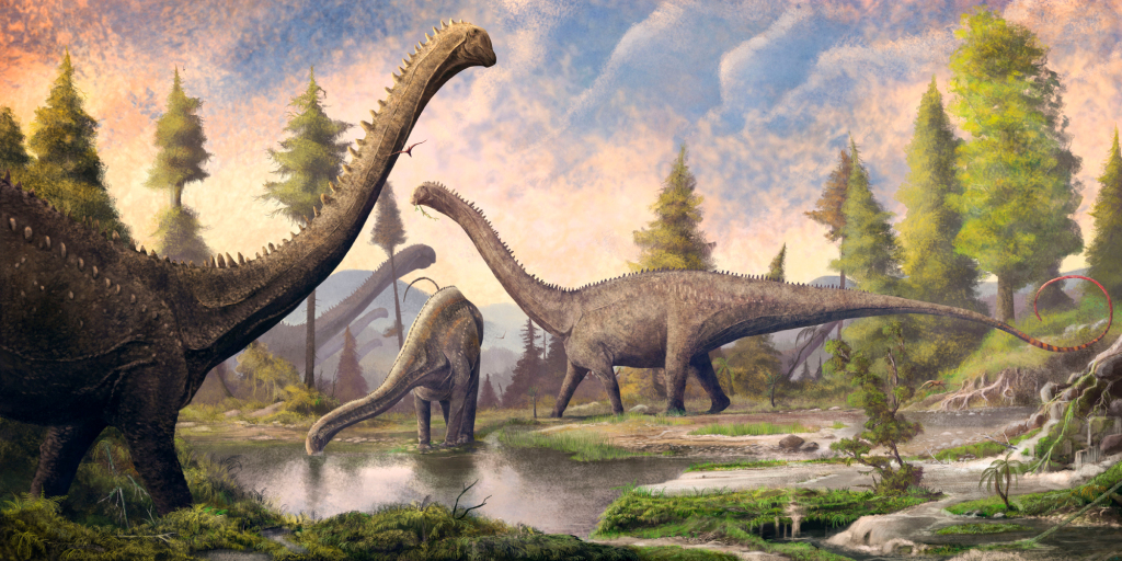 Diplodocus dinosaurs, illustration