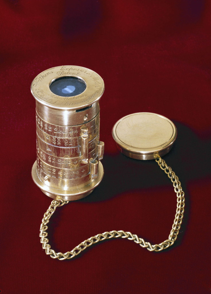 Watkins Standard Exposure Meter, 1900 A brass cylinder tint exposure meter